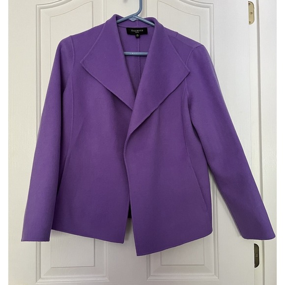 Talbots Jackets & Blazers - Talbots Purple 90% Wool Open Front Jacket Blazer, Small Petite Pockets Fall